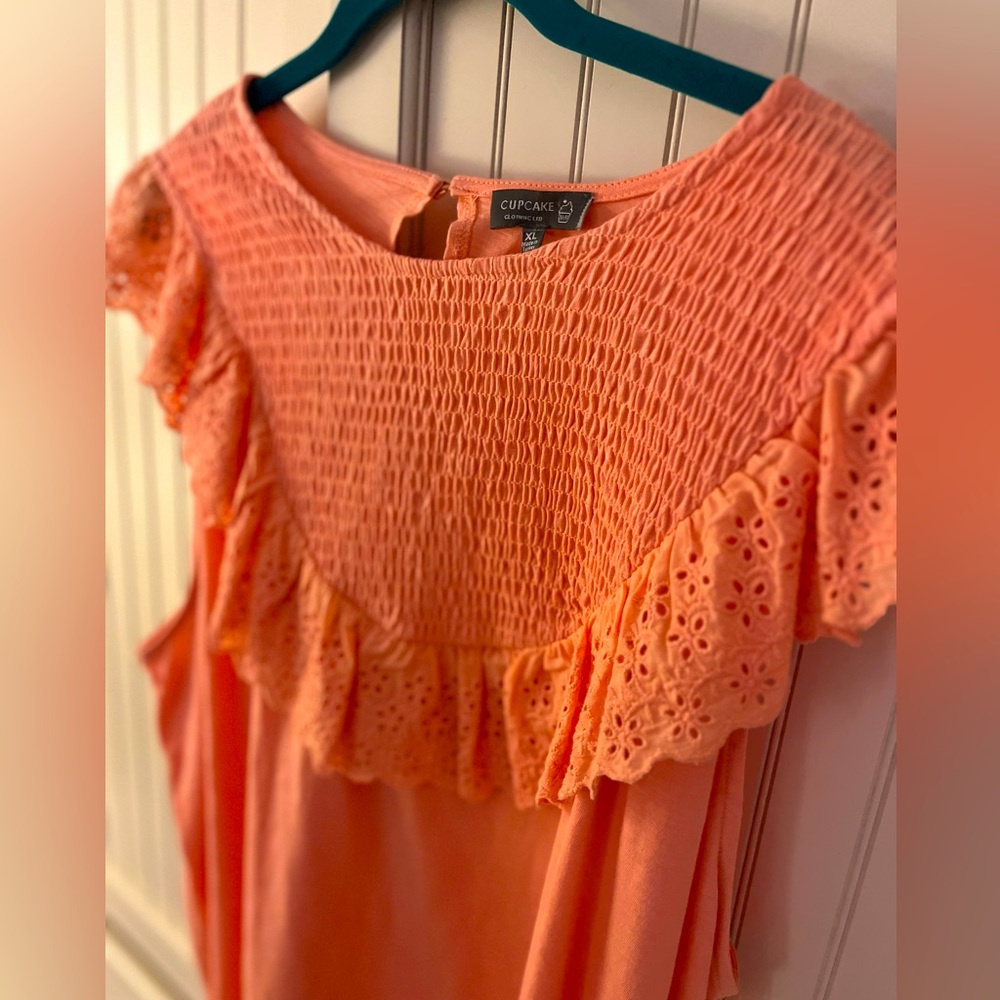 Adorable Brand anew Cupcake lattice coral top